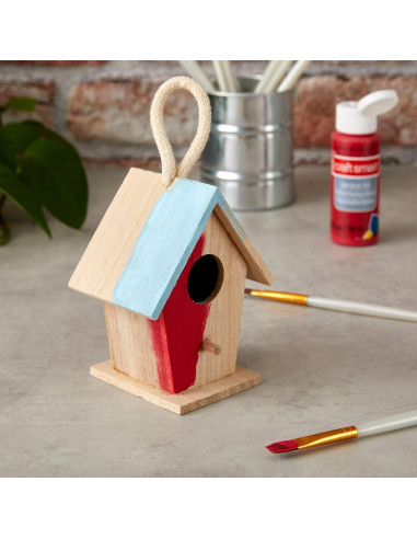 Casa de Pájaro Colgante de Madera sin Terminar - Make Market - Paquete de 12
