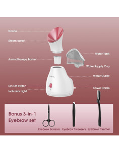 Vaporizador Facial 2en1 Newbealer Rojo 170ml Aromaterapia 2