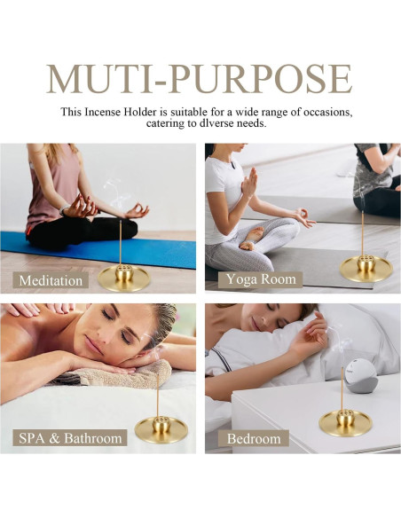 Soporte de Incienso Latón SUJIAMEI 9 Agujeros Doble Uso