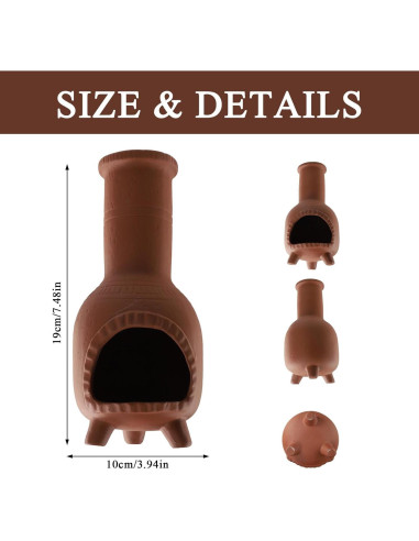 Mini Chimenea de Cerámica Hecha a Mano Panthra - Soporte Palo Santo