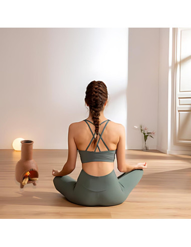 Mini Chimenea de Cerámica Hecha a Mano Panthra - Soporte Palo Santo