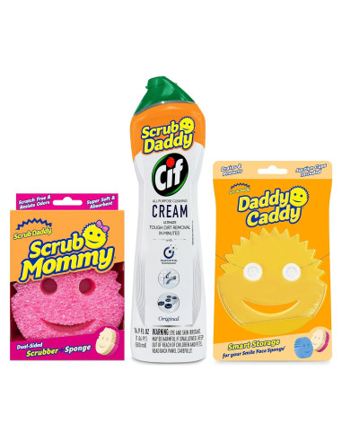 Kit de Limpieza Scrub Daddy + Cif Multiusos - 3 Piezas