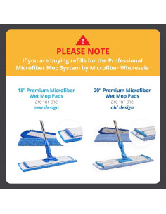 Almohadillas de Mopa Húmeda Microfibra Premium EHIO 20" (2 Paquete) 2