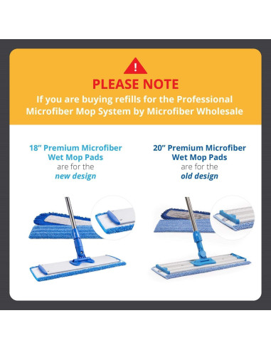 Almohadillas de Mopa Húmeda Microfibra Premium EHIO 20" (2 Paquete)