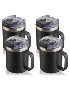 Taza de Café Aislada ALOUFEA 12oz Acero Inoxidable 4 Piezas