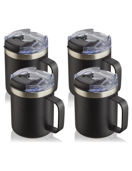 Taza de Café Aislada ALOUFEA 12oz Acero Inoxidable 4 Piezas