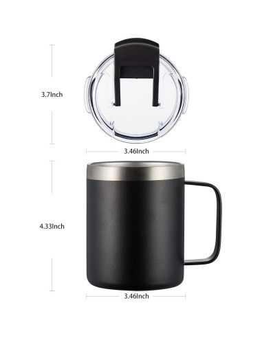 Taza de Café Aislada ALOUFEA 12oz Acero Inoxidable 4 Piezas