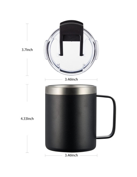 Taza de Café Aislada ALOUFEA 12oz Acero Inoxidable 4 Piezas