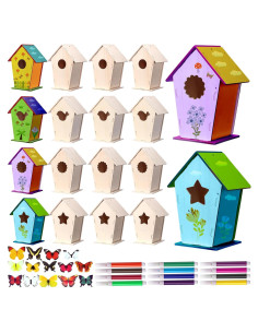 Kit de Casa para Pájaros de Madera DIY Outus 24 Piezas