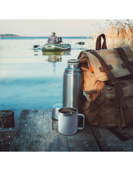 Taza de Café Aislada ALOUFEA 12oz Acero Inoxidable 4 Piezas