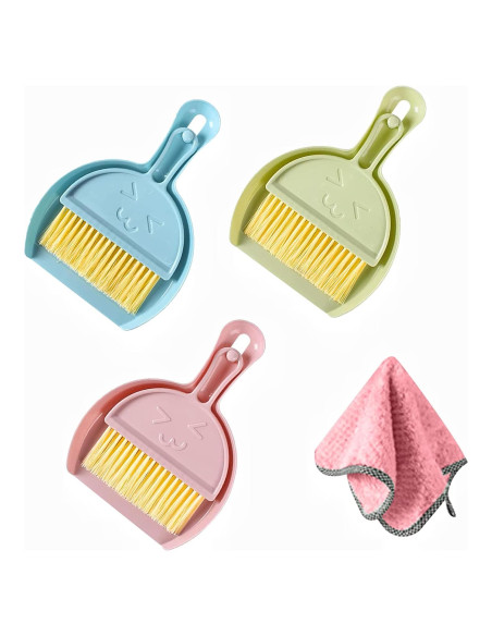 Juego de Mini Escoba y Recogedor Fgxcjd - 3 Piezas Multicolor