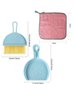 Juego de Mini Escoba y Recogedor Fgxcjd - 3 Piezas Multicolor 2