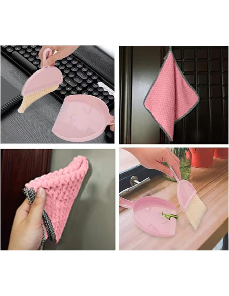 Juego de Mini Escoba y Recogedor Fgxcjd - 3 Piezas Multicolor