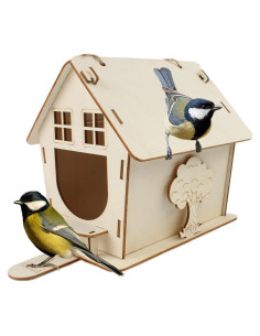 Casa para Aves de Madera VinBee DIY 16x17.5x12 cm