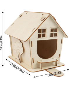 Casa para Aves de Madera VinBee DIY 16x17.5x12 cm 2