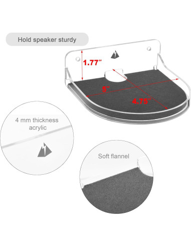 Estante Flotante TXEsign Pequeño Acrílico Blanco 12.7x12.1 cm