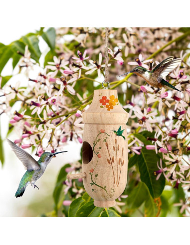 Kit de 12 casas para colibríes Briwooody con pinturas y pinceles