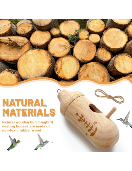 Kit de 12 casas para colibríes Briwooody con pinturas y pinceles
