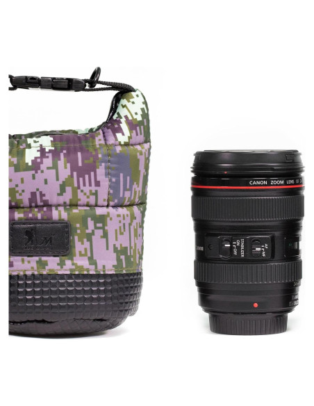 Funda de Lente de Cámara MegaGear MG911 Cuero Suave 15x10cm