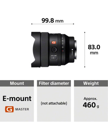 Lente Sony FE 14mm f/1.8 GM + Funda + Kit de Limpieza