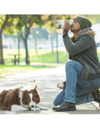 Botella de Agua con Tazón Desmontable Asobu 1.1L Blanco