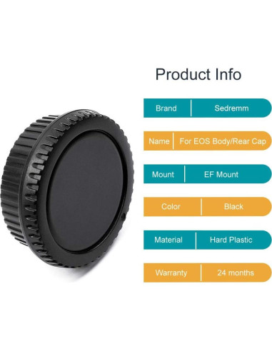 Juego de tapas de cuerpo y lente para cámaras DSLR Canon