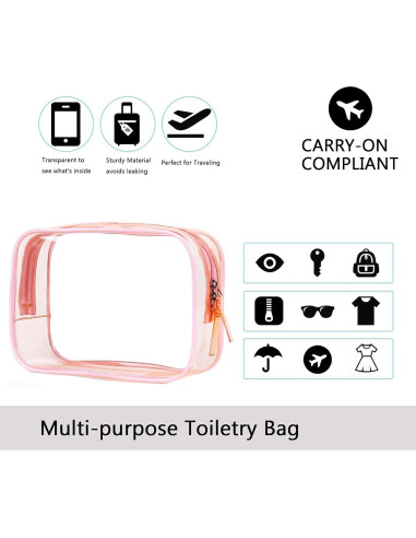 Bolsa de Aseo Transparente Buminee 5 Piezas 16.8x5.8x11.9 cm