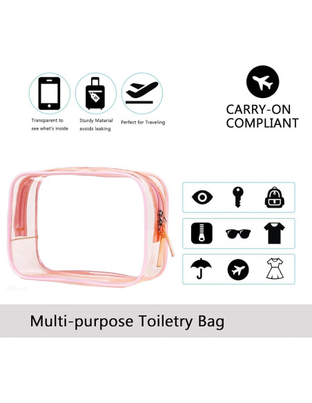 Bolsa de Aseo Transparente Buminee 5 Piezas 16.8x5.8x11.9 cm