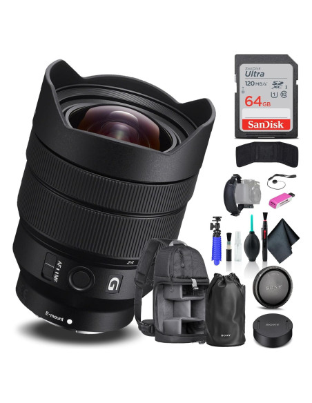 Lente Sony FE 12-24mm f/4 G + Mochila + Tarjeta 64GB + Accesorios