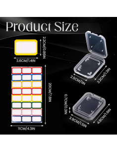 ISKYBOB 20 Cajas Transparentes para Tarjetas SD con 24 Etiquetas 2