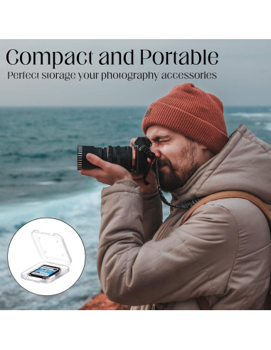 ISKYBOB 20 Cajas Transparentes para Tarjetas SD con 24 Etiquetas