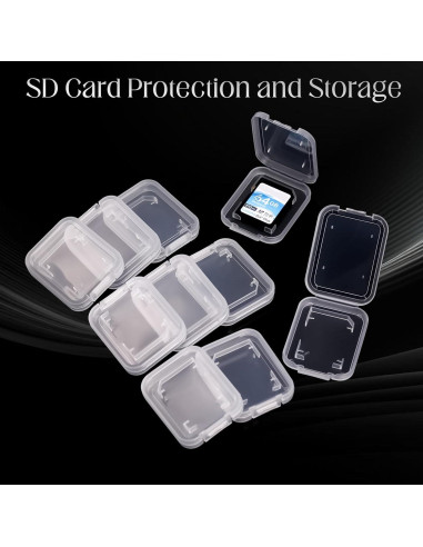 ISKYBOB 20 Cajas Transparentes para Tarjetas SD con 24 Etiquetas