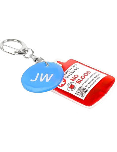 Llavero Testigo de Jehová con Bolsa de Sangre y QR 2