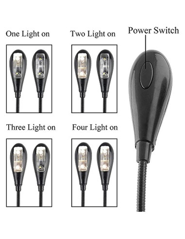 Luz LED de Atril Musical Soarun con USB y Batería