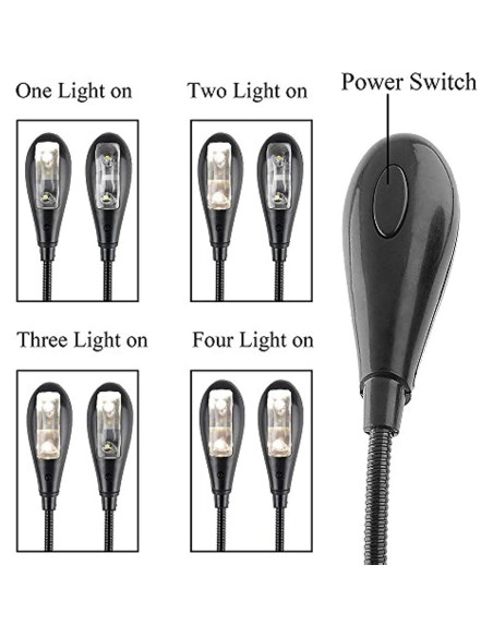 Luz LED de Atril Musical Soarun con USB y Batería