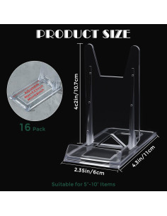 20 Soportes de Libro Acrílico Ajustables para Exhibición 2