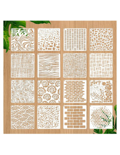 16 Plantillas Reutilizables para Pintura CIATBYYJ 15.24 cm
