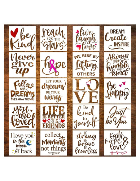 Juego de 20 Plantillas Inspiradoras DLY Lifestyle 15.24cm