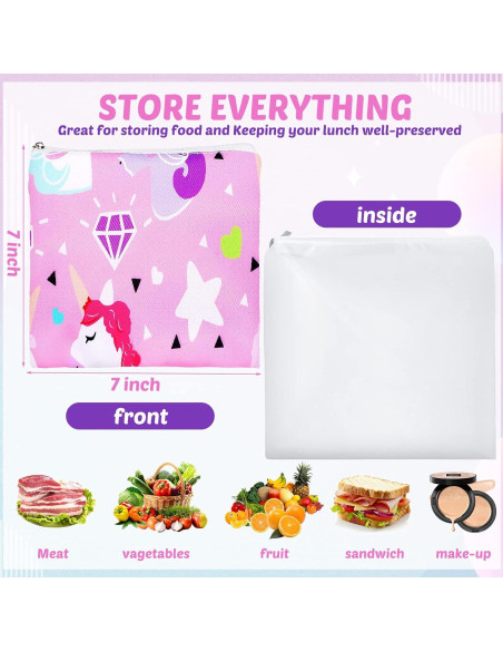 6 Bolsas Reutilizables para Snacks Chumia 18x18 cm Cartoon