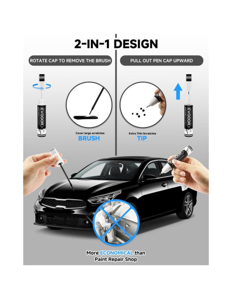 Pintura de Retoque Aurora Perla Negra EVOOOR 11.8 ml 2 en 1