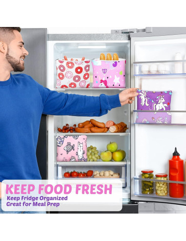 6 Bolsas Reutilizables para Snacks Chumia 18x18 cm Cartoon