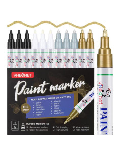 Marcadores de pintura a base de aceite VHEONET, 12 colores