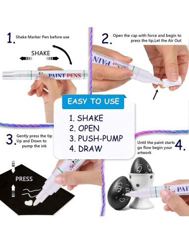 Marcadores de pintura a base de aceite VHEONET, 12 colores