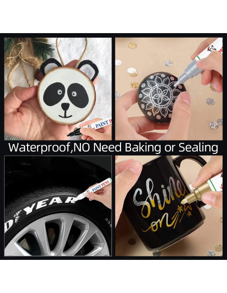 Marcadores de pintura a base de aceite VHEONET, 12 colores