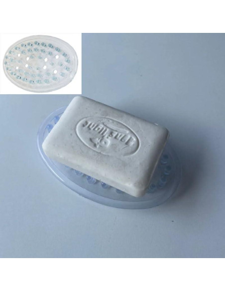 Contenedor de Jabón de Plástico PVC Transparente - 2 Piezas