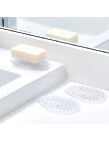 Contenedor de Jabón de Plástico PVC Transparente - 2 Piezas