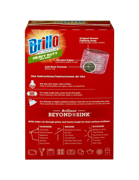 Almohadillas de Jabón de Lana de Acero Brillo Uso Pesado 10 Unidades