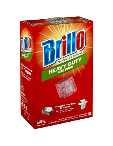 Almohadillas de Jabón de Lana de Acero Brillo Uso Pesado 10 Unidades