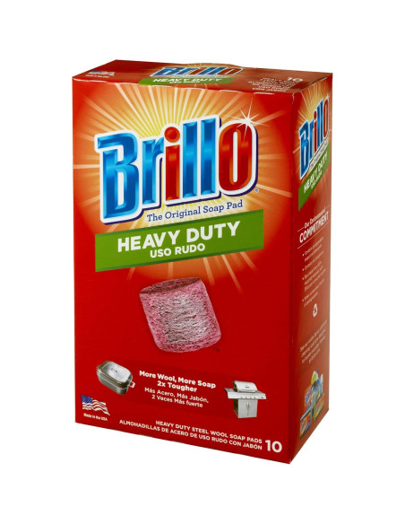 Almohadillas de Jabón de Lana de Acero Brillo Uso Pesado 10 Unidades