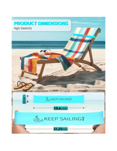 Bandas de Toalla de Playa Towel Crabber - Goma Elástica, Paquete de 6 2